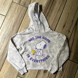 Peanuts - Summer Edition - Snoopy & Woodstock Relaxing - Cropped Pullover Hoodie